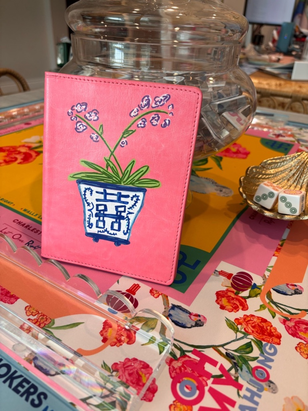 Hand Painted Mahjong Card Folio